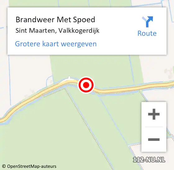 Locatie op kaart van de 112 melding: Brandweer Met Spoed Naar Sint Maarten, Valkkogerdijk op 27 maart 2020 19:58