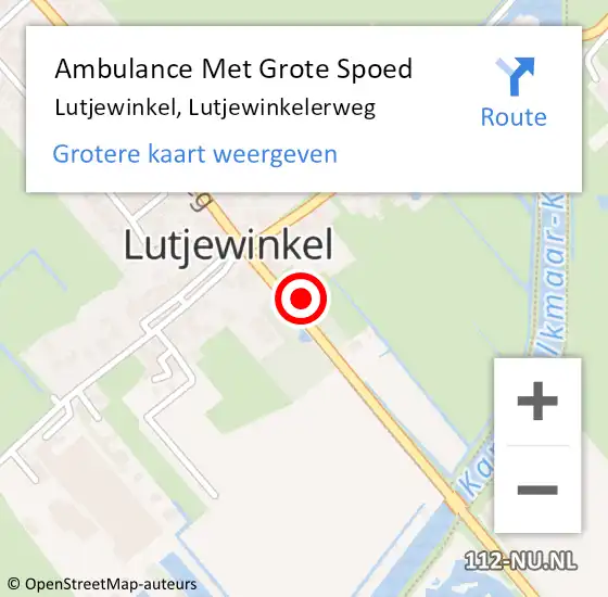 Locatie op kaart van de 112 melding: Ambulance Met Grote Spoed Naar Lutjewinkel, Lutjewinkelerweg op 2 mei 2014 13:17