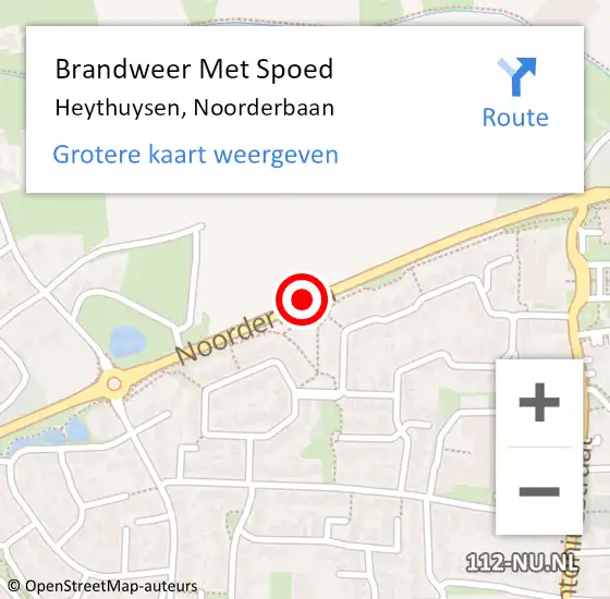Locatie op kaart van de 112 melding: Brandweer Met Spoed Naar Heythuysen, Noorderbaan op 27 maart 2020 20:23