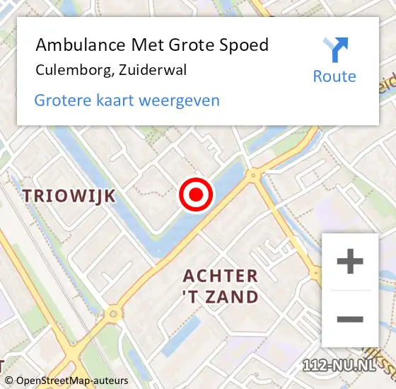 Locatie op kaart van de 112 melding: Ambulance Met Grote Spoed Naar Culemborg, Zuiderwal op 27 maart 2020 21:59