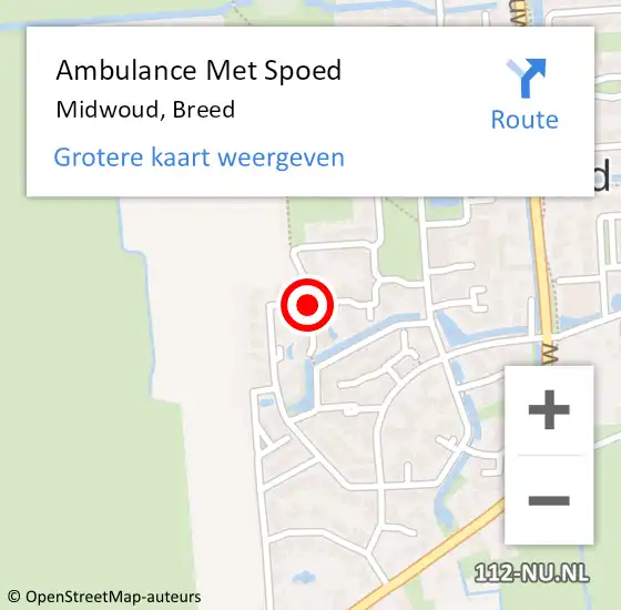 Locatie op kaart van de 112 melding: Ambulance Met Spoed Naar Midwoud, Breed op 28 maart 2020 02:30