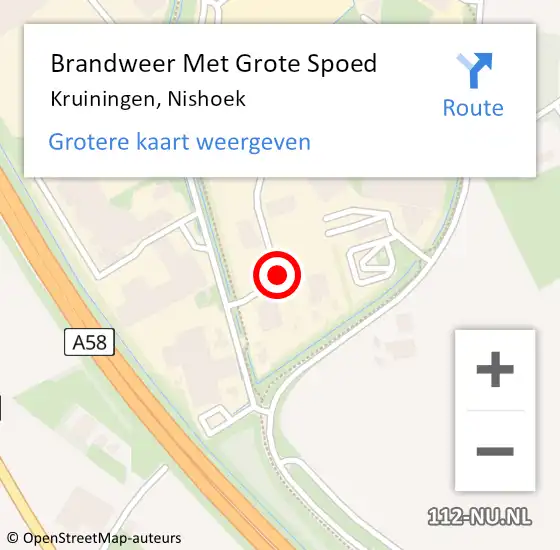 Locatie op kaart van de 112 melding: Brandweer Met Grote Spoed Naar Kruiningen, Nishoek op 2 mei 2014 13:44