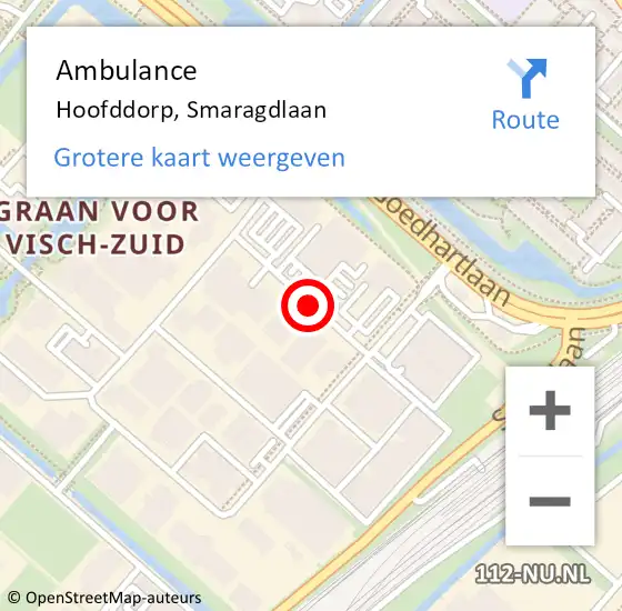 Locatie op kaart van de 112 melding: Ambulance Hoofddorp, Smaragdlaan op 28 maart 2020 12:13