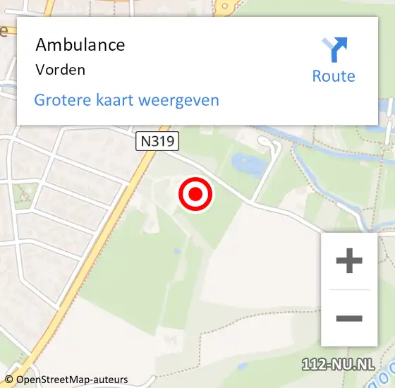 Locatie op kaart van de 112 melding: Ambulance Vorden op 28 maart 2020 12:57