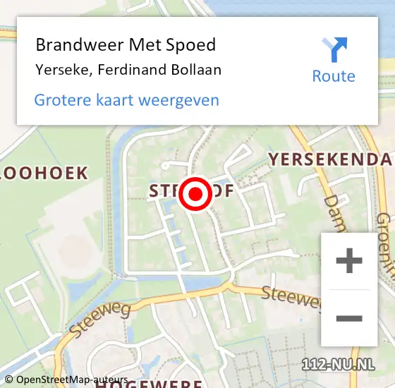 Locatie op kaart van de 112 melding: Brandweer Met Spoed Naar Yerseke, Ferdinand Bollaan op 28 maart 2020 13:57
