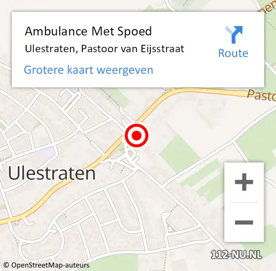 Locatie op kaart van de 112 melding: Ambulance Met Spoed Naar Ulestraten, Pastoor van Eijsstraat op 2 mei 2014 14:02