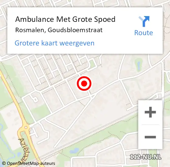 Locatie op kaart van de 112 melding: Ambulance Met Grote Spoed Naar Rosmalen, Goudsbloemstraat op 28 maart 2020 14:29