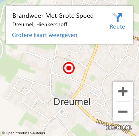 Locatie op kaart van de 112 melding: Brandweer Met Grote Spoed Naar Dreumel, Hienkershoff op 28 maart 2020 15:06