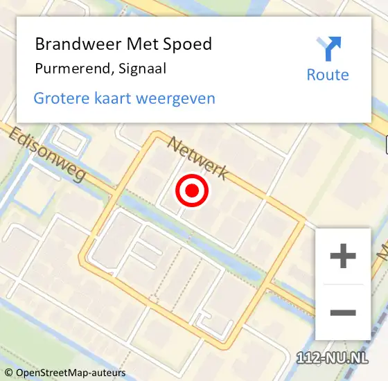 Locatie op kaart van de 112 melding: Brandweer Met Spoed Naar Purmerend, Signaal op 28 maart 2020 16:01