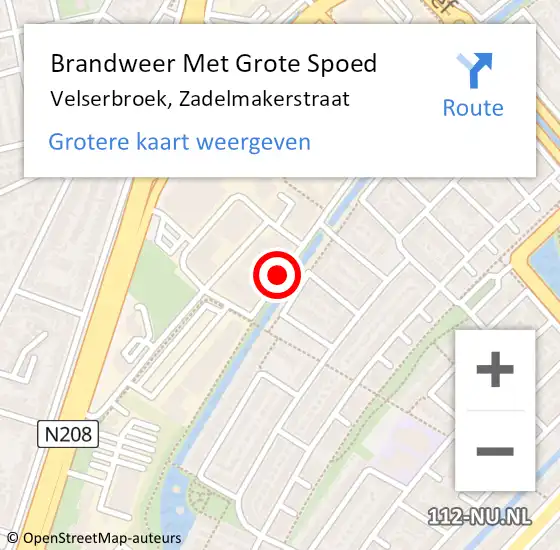 Locatie op kaart van de 112 melding: Brandweer Met Grote Spoed Naar Velserbroek, Zadelmakerstraat op 28 maart 2020 16:01