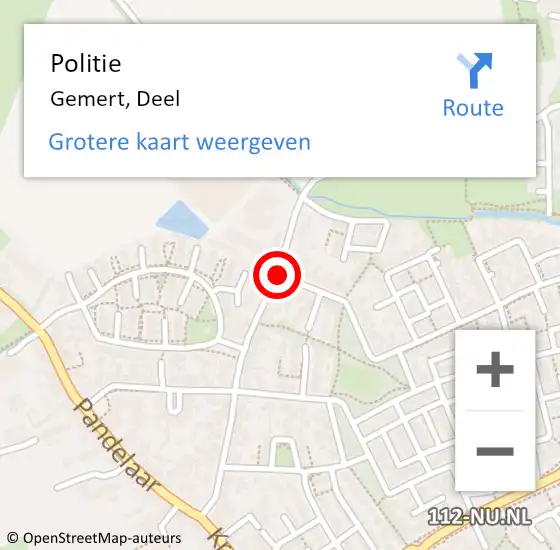 Locatie op kaart van de 112 melding: Politie Gemert, Deel op 28 maart 2020 16:21