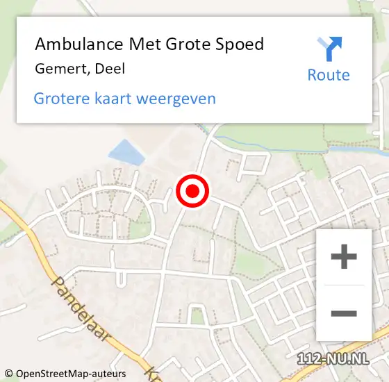 Locatie op kaart van de 112 melding: Ambulance Met Grote Spoed Naar Gemert, Deel op 28 maart 2020 16:25