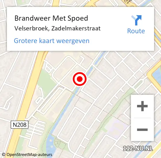 Locatie op kaart van de 112 melding: Brandweer Met Spoed Naar Velserbroek, Zadelmakerstraat op 28 maart 2020 16:27