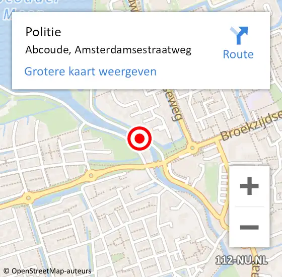 Locatie op kaart van de 112 melding: Politie Abcoude, Amsterdamsestraatweg op 28 maart 2020 17:37