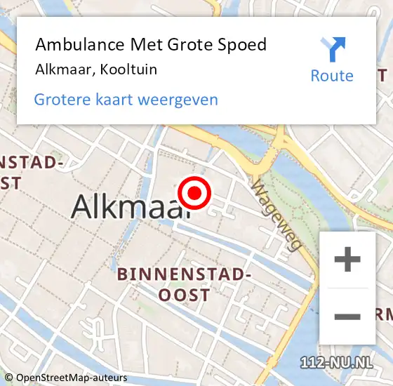 Locatie op kaart van de 112 melding: Ambulance Met Grote Spoed Naar Alkmaar, Kooltuin op 28 maart 2020 18:00