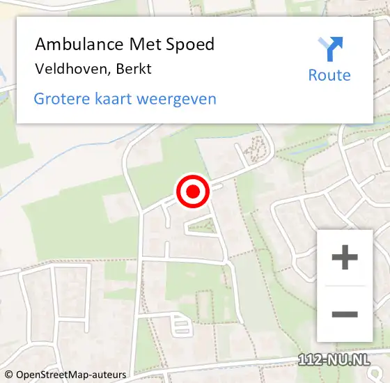 Locatie op kaart van de 112 melding: Ambulance Met Spoed Naar Veldhoven, Berkt op 28 maart 2020 18:44