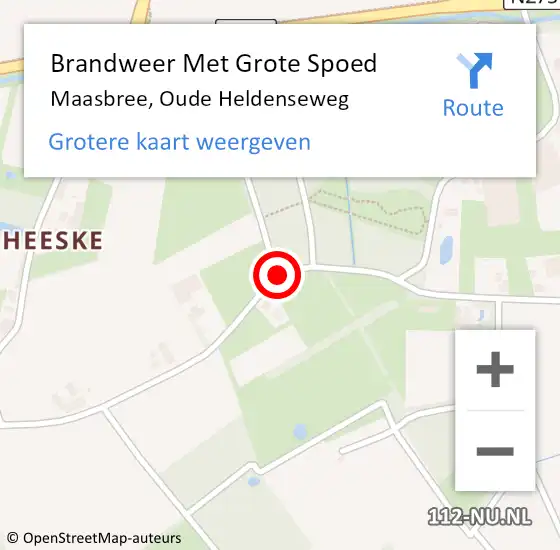 Locatie op kaart van de 112 melding: Brandweer Met Grote Spoed Naar Maasbree, Oude Heldenseweg op 28 maart 2020 20:03