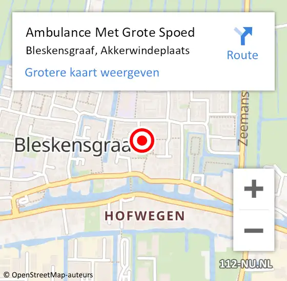 Locatie op kaart van de 112 melding: Ambulance Met Grote Spoed Naar Bleskensgraaf, Akkerwindeplaats op 28 maart 2020 23:16