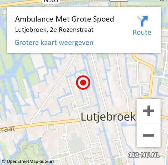 Locatie op kaart van de 112 melding: Ambulance Met Grote Spoed Naar Lutjebroek, 2e Rozenstraat op 28 maart 2020 23:44