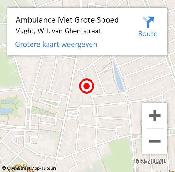 Locatie op kaart van de 112 melding: Ambulance Met Grote Spoed Naar Vught, W.J. van Ghentstraat op 29 maart 2020 00:02