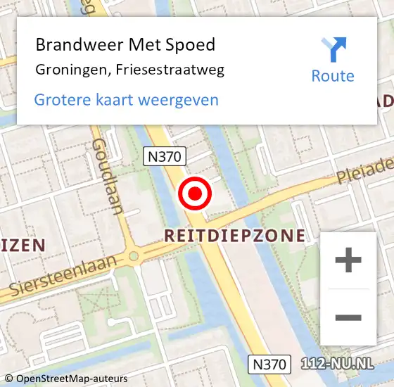 Locatie op kaart van de 112 melding: Brandweer Met Spoed Naar Groningen, Friesestraatweg op 29 maart 2020 01:06