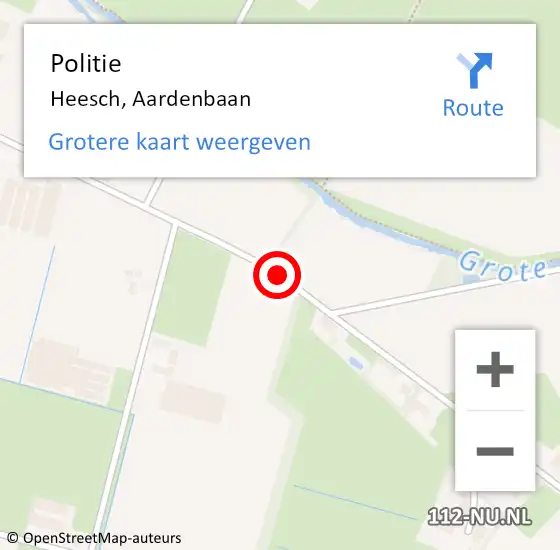Locatie op kaart van de 112 melding: Politie Heesch, Aardenbaan op 29 maart 2020 01:59