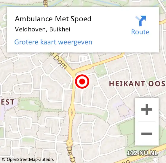 Locatie op kaart van de 112 melding: Ambulance Met Spoed Naar Veldhoven, Buikhei op 29 maart 2020 03:45