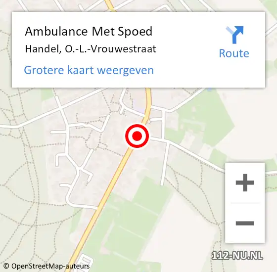 Locatie op kaart van de 112 melding: Ambulance Met Spoed Naar Handel, O.-L.-Vrouwestraat op 29 maart 2020 07:38