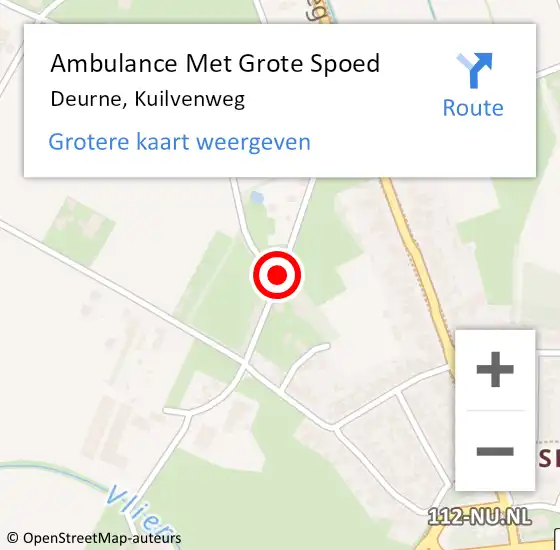 Locatie op kaart van de 112 melding: Ambulance Met Grote Spoed Naar Deurne, Kuilvenweg op 29 maart 2020 08:48