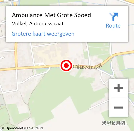 Locatie op kaart van de 112 melding: Ambulance Met Grote Spoed Naar Volkel, Antoniusstraat op 29 maart 2020 09:31