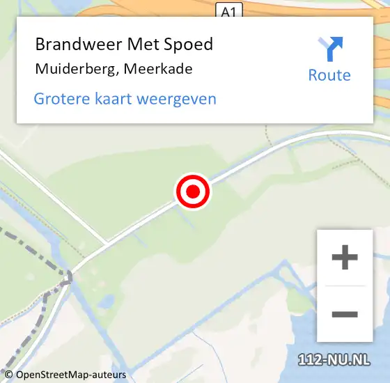 Locatie op kaart van de 112 melding: Brandweer Met Spoed Naar Muiderberg, Meerkade op 29 maart 2020 11:06