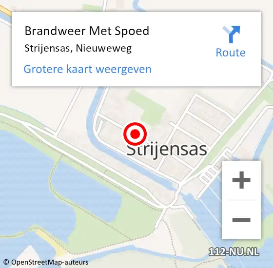 Locatie op kaart van de 112 melding: Brandweer Met Spoed Naar Strijensas, Nieuweweg op 29 maart 2020 12:29