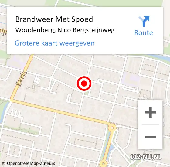 Locatie op kaart van de 112 melding: Brandweer Met Spoed Naar Woudenberg, Nico Bergsteijnweg op 29 maart 2020 12:31