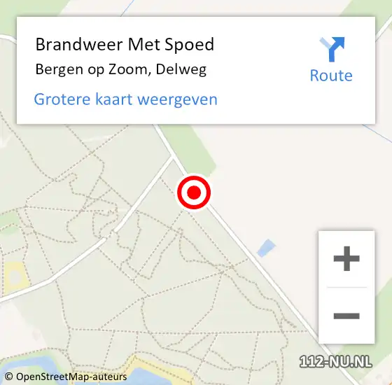 Locatie op kaart van de 112 melding: Brandweer Met Spoed Naar Bergen op Zoom, Delweg op 29 maart 2020 12:32