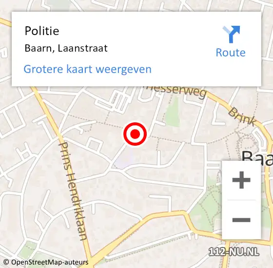 Locatie op kaart van de 112 melding: Politie Baarn, Laanstraat op 29 maart 2020 12:39