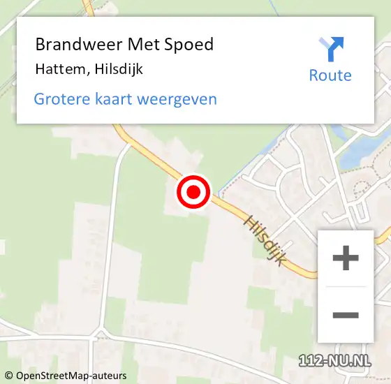 Locatie op kaart van de 112 melding: Brandweer Met Spoed Naar Hattem, Hilsdijk op 29 maart 2020 14:07