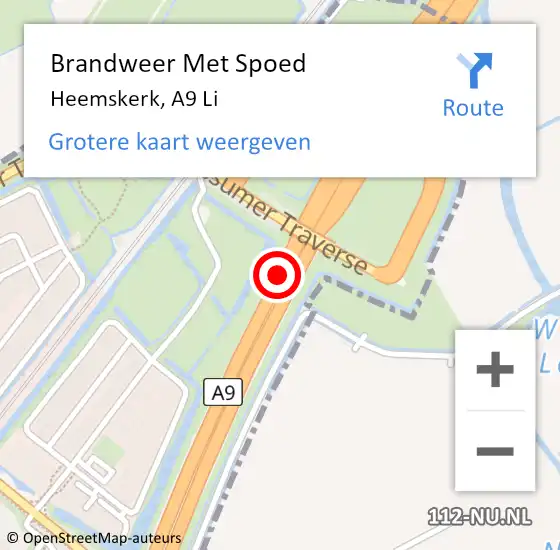 Locatie op kaart van de 112 melding: Brandweer Met Spoed Naar Heemskerk, A9 Li op 29 maart 2020 14:14