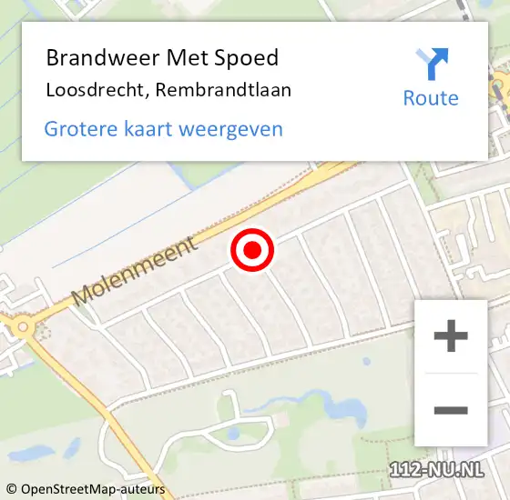 Locatie op kaart van de 112 melding: Brandweer Met Spoed Naar Loosdrecht, Rembrandtlaan op 29 maart 2020 14:25