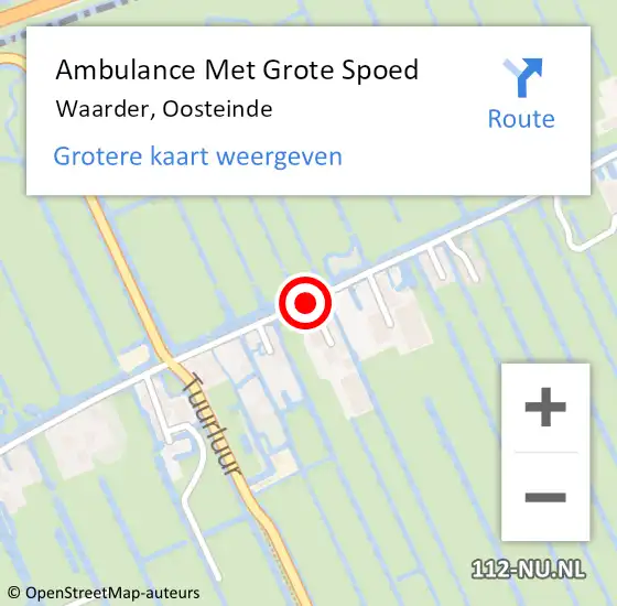 Locatie op kaart van de 112 melding: Ambulance Met Grote Spoed Naar Waarder, Oosteinde op 29 maart 2020 14:28