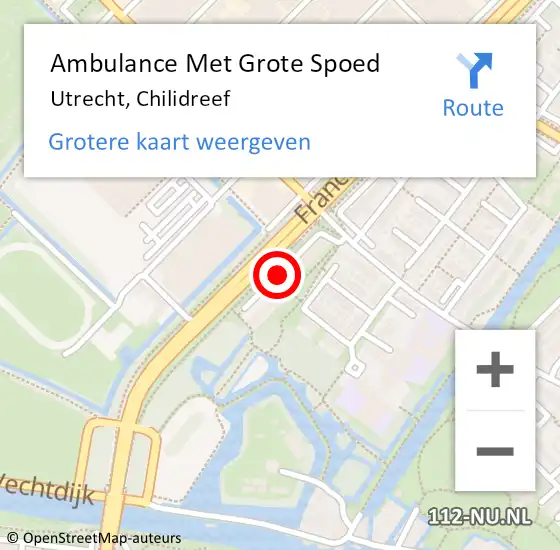 Locatie op kaart van de 112 melding: Ambulance Met Grote Spoed Naar Utrecht, Chilidreef op 29 maart 2020 14:53