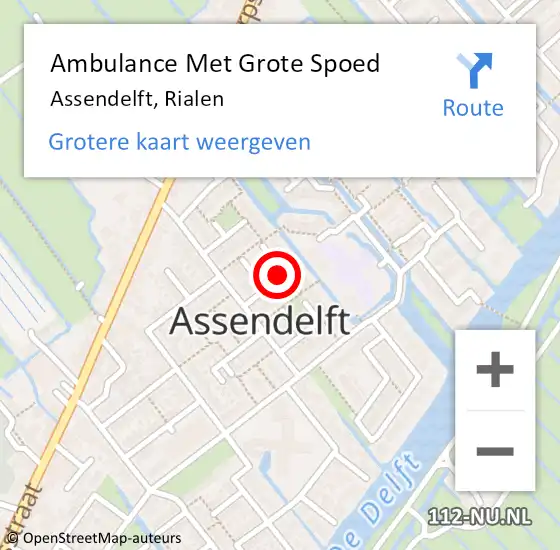Locatie op kaart van de 112 melding: Ambulance Met Grote Spoed Naar Assendelft, Rialen op 29 maart 2020 15:10