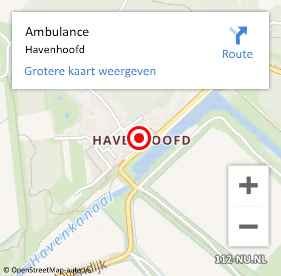 Locatie op kaart van de 112 melding: Ambulance Havenhoofd op 29 maart 2020 15:50