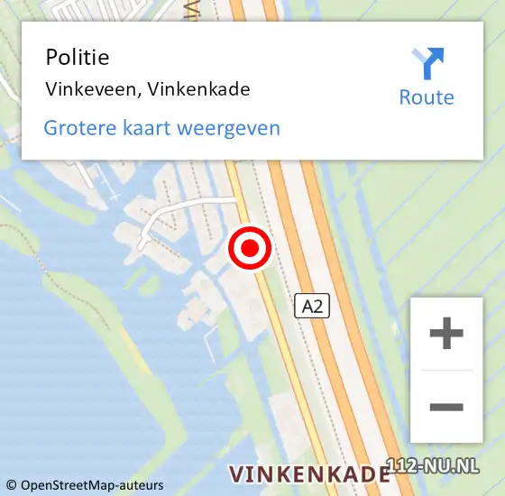 Locatie op kaart van de 112 melding: Politie Vinkeveen, Vinkenkade op 29 maart 2020 16:04