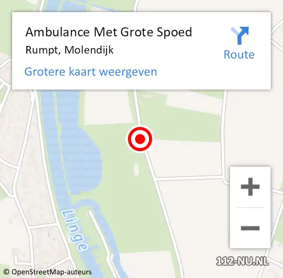 Locatie op kaart van de 112 melding: Ambulance Met Grote Spoed Naar Rumpt, Molendijk op 29 maart 2020 16:21