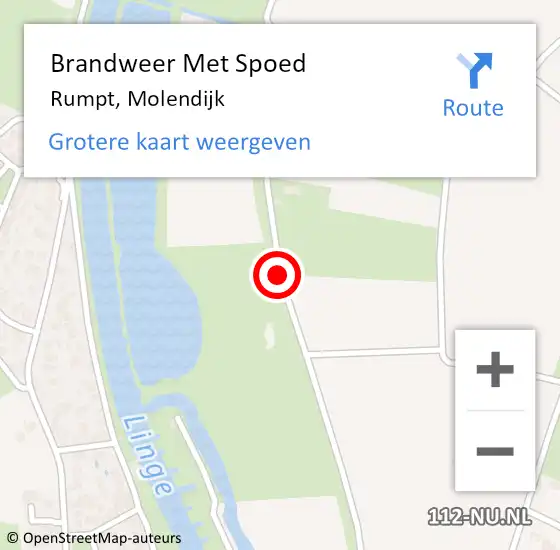 Locatie op kaart van de 112 melding: Brandweer Met Spoed Naar Rumpt, Molendijk op 29 maart 2020 16:37