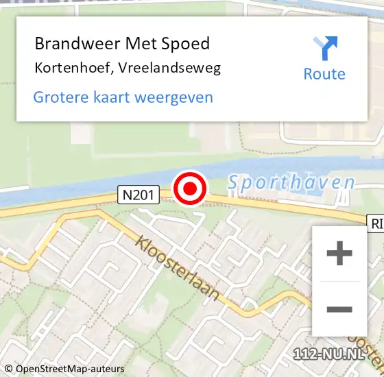 Locatie op kaart van de 112 melding: Brandweer Met Spoed Naar Kortenhoef, Vreelandseweg op 29 maart 2020 16:39