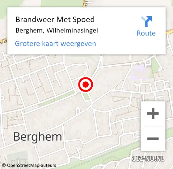 Locatie op kaart van de 112 melding: Brandweer Met Spoed Naar Berghem, Wilhelminasingel op 29 maart 2020 17:17