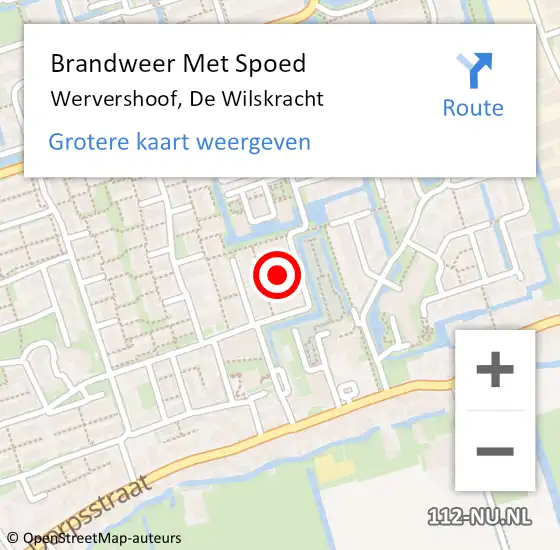 Locatie op kaart van de 112 melding: Brandweer Met Spoed Naar Wervershoof, De Wilskracht op 29 maart 2020 17:18