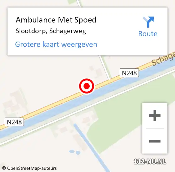 Locatie op kaart van de 112 melding: Ambulance Met Spoed Naar Slootdorp, Schagerweg op 2 mei 2014 15:25