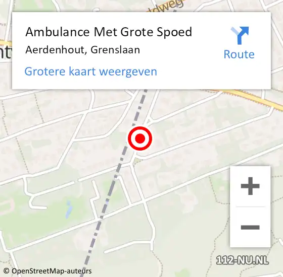 Locatie op kaart van de 112 melding: Ambulance Met Grote Spoed Naar Aerdenhout, Grenslaan op 29 maart 2020 18:42